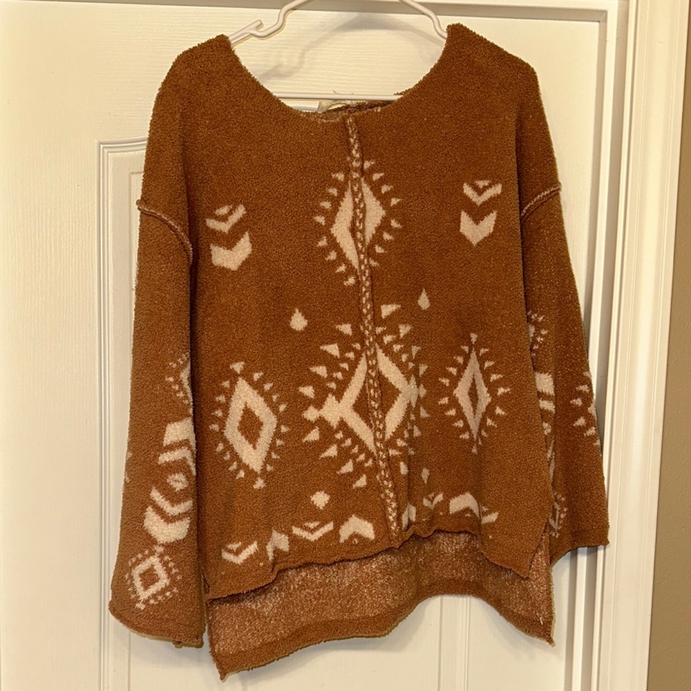 Brown Patterned Women's Sweater
